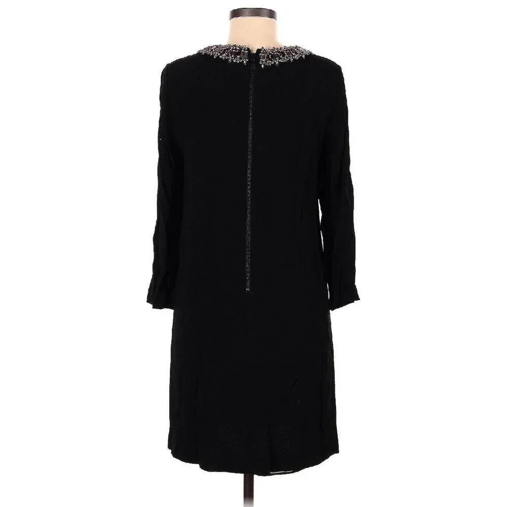 Alice + Olivia Prim Embellished Shift Black Dress Size 2 - Picture 6 of 7